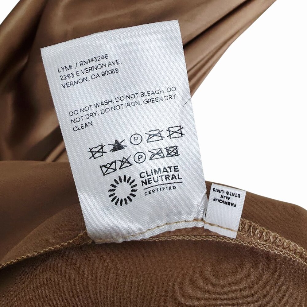 Reformation‎ Casette Midi Dress Croissant Brown Silk Cowl Neck Size 12 NWT - Picture 10 of 12